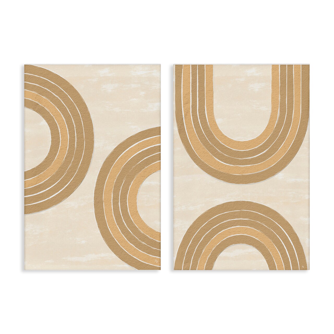 Stupell Industries Neutral Beige Rainbows 2 pc Canvas Wall Art Set Design by Martina Pavlova